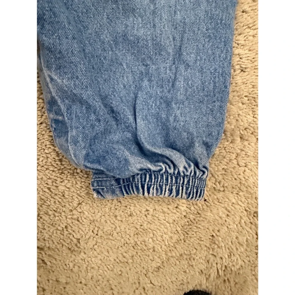 Baby B'gosh Overalls Kids 24M Blue Denim Vintage Pleated Snap Inseam